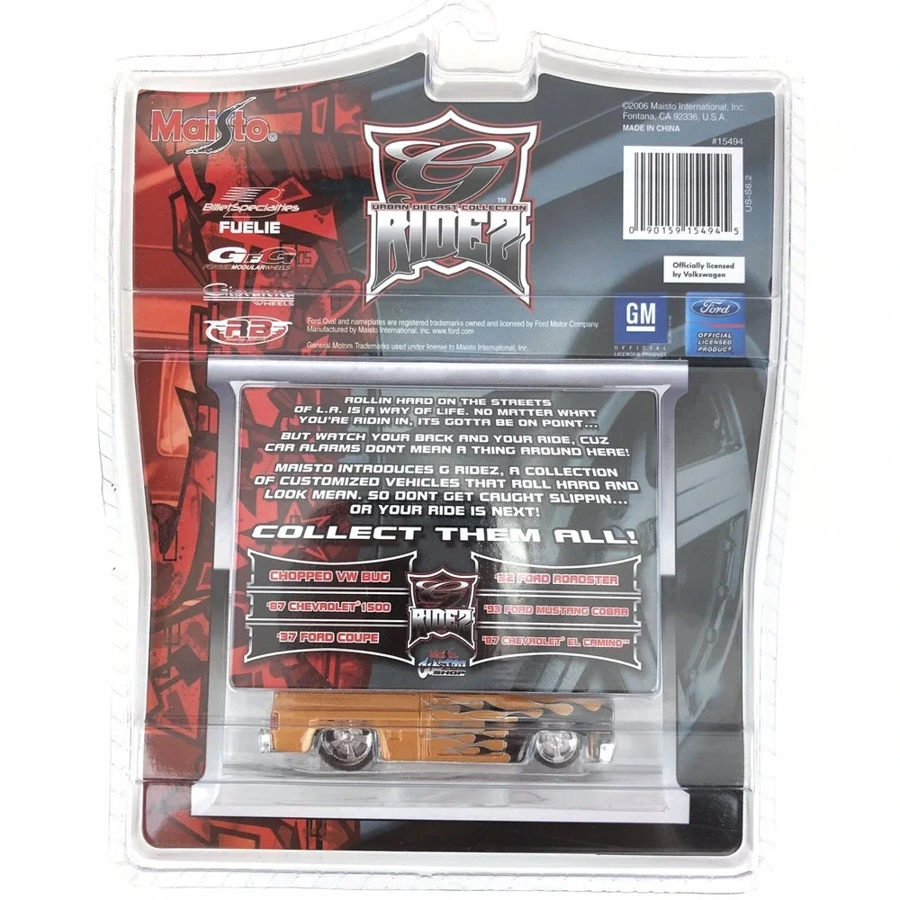 Maisto G Ridez 1987 87 Chevrolet 1500 Chevy Pick Up Truck Orange Die Cast 1/64